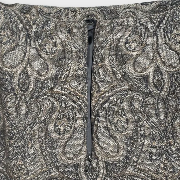 Talbots Black & Brown Paisley Wool Maxi Skirt – Fringe Hem Size 6 - Picture 9 of 14